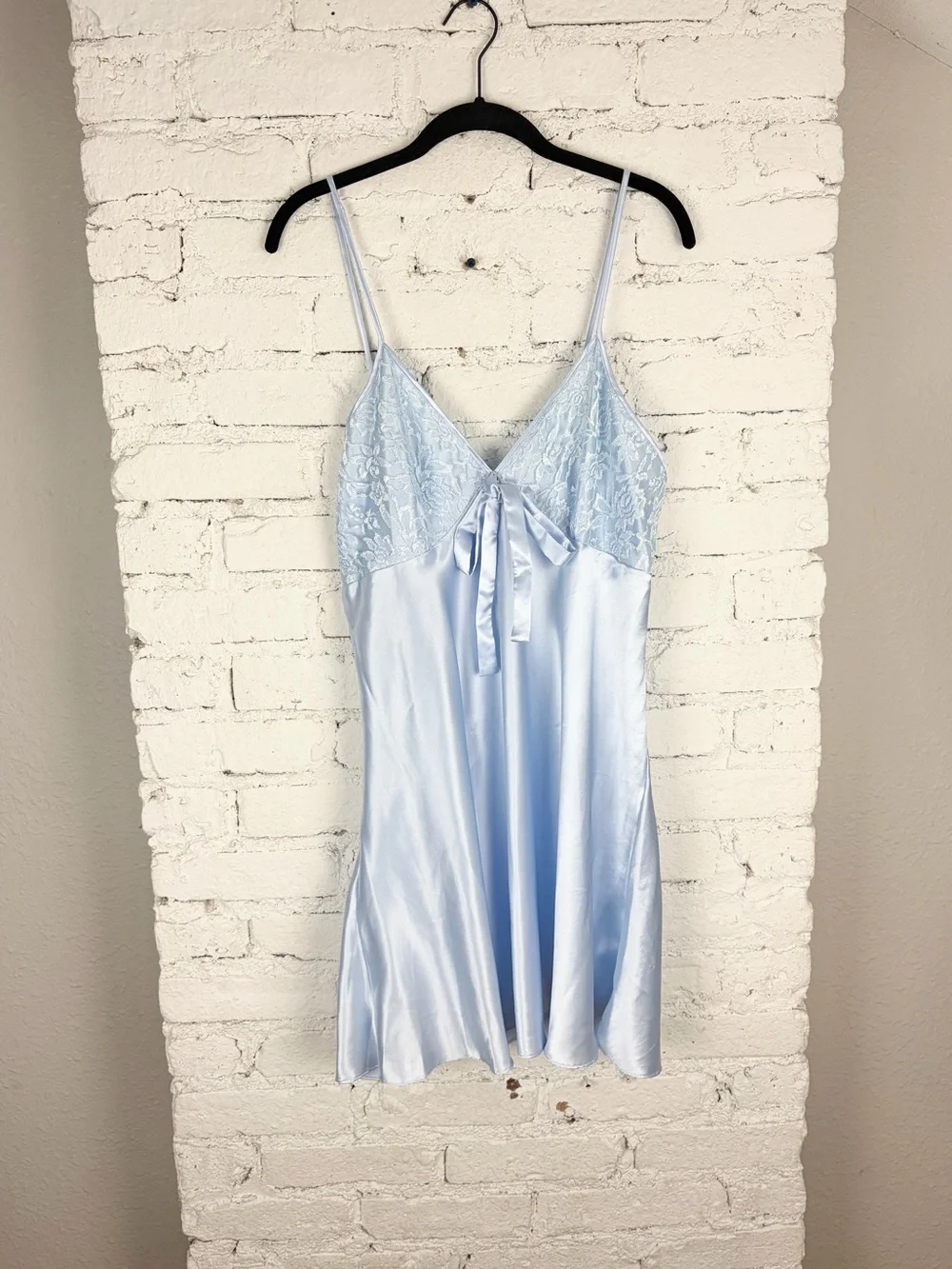 VTG 90s Y2K Secret Treasures Babydoll Slip Dress Blue Lace XL - Picture 4 of 12